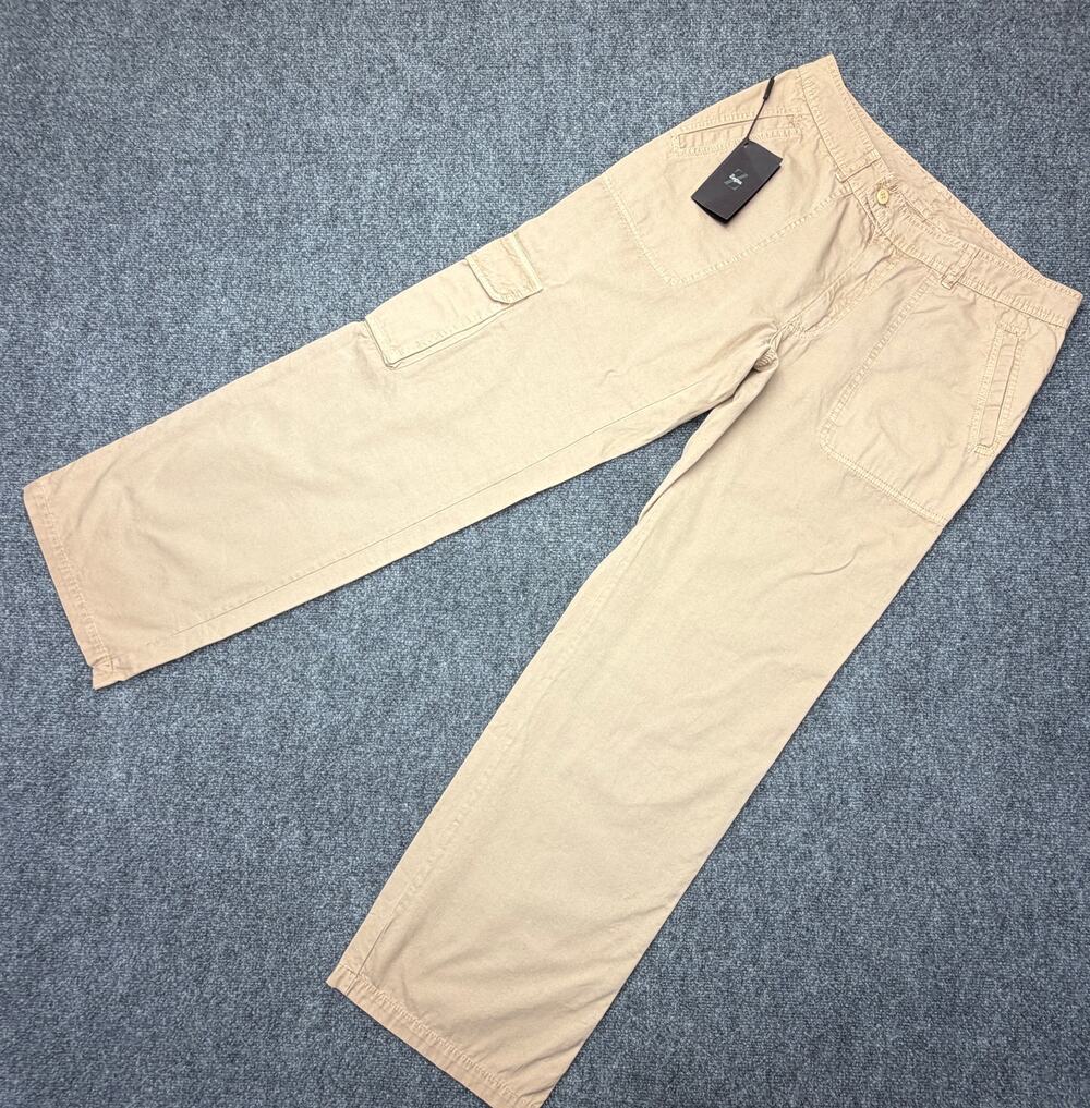 Zegna Sport Cargo Pants Mens 50R 32x32 Tan Cotton Army Fit Made In Italy NWT